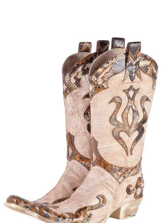 DEBUT Lederstiefel Beige