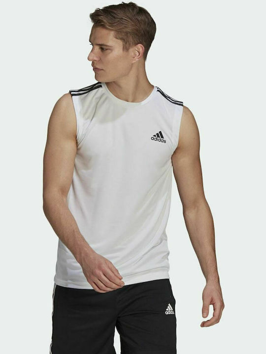 Adidas Designed 2 Move Ανδρική Μπλούζα Αμάνικη Λευκή