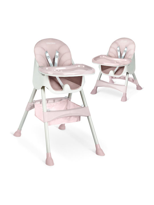 Ricokids Milo Klappbarer Baby Hochstuhl 3 in 1 mit Höhenverstellbar Rosa