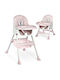 Ricokids Milo Klappbarer Baby Hochstuhl 3 in 1 mit Höhenverstellbar Rosa