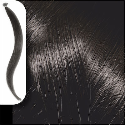 Yanni Extensions Extensie Keratin cu Păr Natural în Negru Culoare 50cm