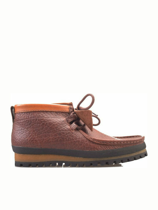 Clarks Wallabee Low Δερμάτινα Γυναικεία Μποτάκια Ταμπά