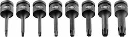Neo Tools Μακριά Καρυδάκια Αέρος με Μύτες Torx και Καρέ Υποδοχής 1/2'' Σετ 8τμχ