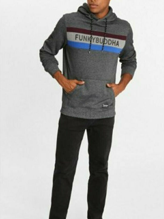 Funky Buddha FBM001-006968 Sweatshirt with Hood Gray