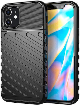 Powertech Carbon Back Cover Πλαστικό Ανθεκτική Μαύρο (iPhone 12 mini)