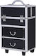 HomCom Βαλίτσα Μακιγιάζ Metallic Cosmetic Case Black H58xW36xD23cm