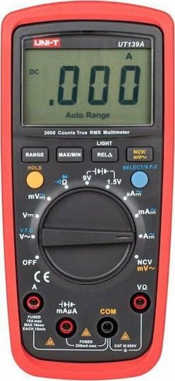 Uni-T UT-139A Digital Multimeter True RMS with AC / DC / Resistance Measurement