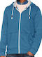 Tommy Hilfiger Herren Sweatshirt Jacke mit Kapuze und Taschen Blau