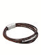 Brown leather and steel bracelet BR-ART00368KL