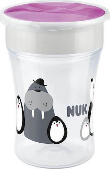Nuk Baby Cup Magic Cup made of Plastic Purple Sea Lion - Panda 230ml for 8m+m+