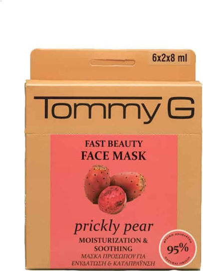 TommyG Fast Beauty Gesichtsmaske für das Gesicht für Feuchtigkeitsspendend 12Stück 8ml
