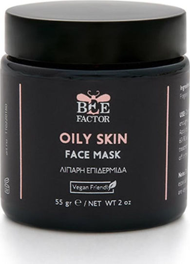 Bee Factor Oily Skin Μάσκα Ομορφιάς Προσώπου για Καθαρισμό Με Άργιλο 75gr