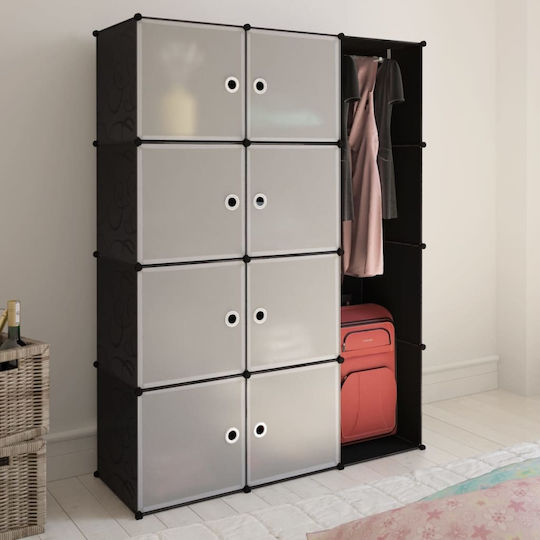 Dreifachtür Kleiderschrank Black and white 115x37x150cm