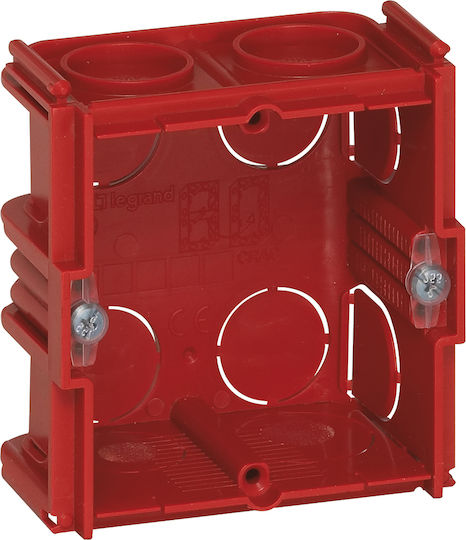 Legrand Batibox Walled Electrical Junction Box Branching for Plasterboard Switch 1 Position in Red Color