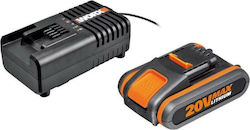 Worx Σετ Μπαταρίας Λιθίου 20V με Φορτιστή WA3601