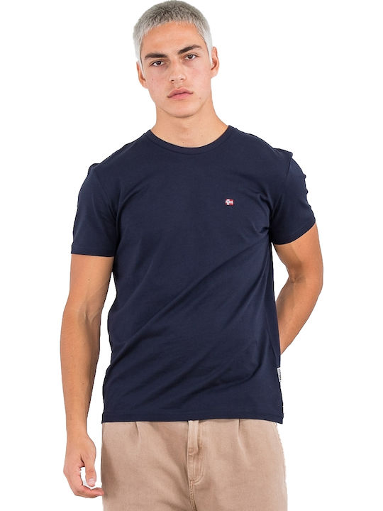 Napapijri Ανδρικό T-shirt Navy Μπλε με Λογότυπο