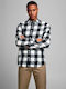 Long-sleeved Cotton Shirt Checked Whisper White