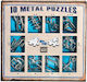 Eureka Puzzles 10 Puzzles Γρίφος από Μέταλλο Blue για 8+ Ετών 10-B