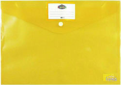 Luna Folder Transparent with Button for Paper A4 Yellow