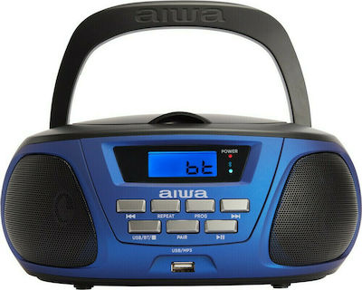 Aiwa Φορητό Ηχοσύστημα BBTU-300 με Bluetooth / CD / MP3 / USB / Ραδιόφωνο σε Μπλε Χρώμα