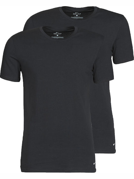 Nike Everyday Men's Short Sleeve Undershirts Black 2Pack 0000KE1010-UB1