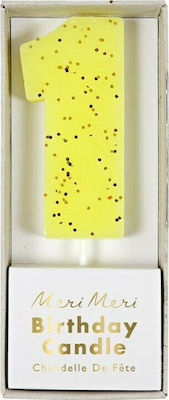 Meri Meri Birthday Candle Number "1" in Yellow Color 4528-1