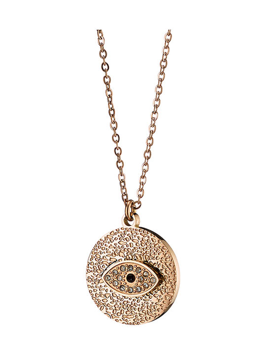 SOFI Necklace Eye from Pink Gold Plated Steel