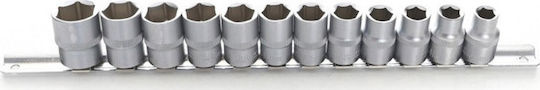Kraft & Dele Nüsse Sechskant mit Vierkant-Antrieb 1/2" Set 12Stück