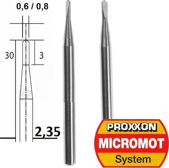 Proxxon Freze Carbidului Wolframului 0.6mm și 0.8mm Set Freze Carbură 2buc