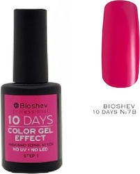 Bioshev Professional 10 Days Color Gel Effect Gloss Βερνίκι Νυχιών Μακράς Διαρκείας Φούξια 07B 11ml