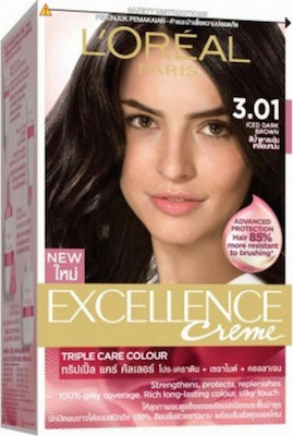 L'Oreal Paris Excellence Cream Colour 3.01 Iced Dark Brown 48ml