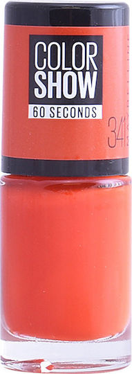Maybelline Colorshow 60 Seconds Gloss Nail Polish 341 Orange Attack 7ml