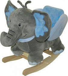 KBC Toys Fabric Rocking Toy Elephant for 18+ months with Sounds Gray