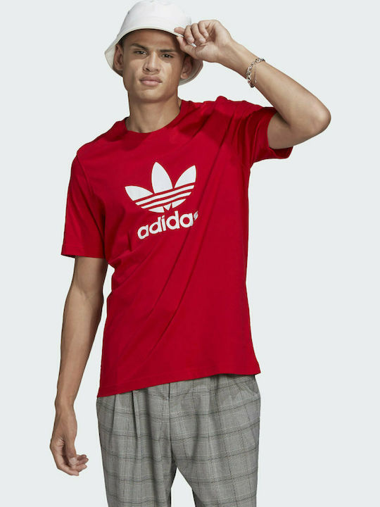 Adidas Adicolor Classics Trefoil Ανδρικό T-shirt Scarlet Red με Λογότυπο