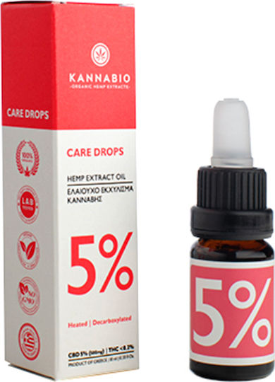 KannaBio Care Hemp Oil Drops 500mg with 5% CBD 10ml