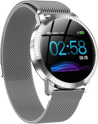 CF18 Plus Smartwatch με Παλμογράφο (Ασημί)