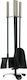 Zogometal Fireplace Tool Set with Stand Holder Black/Nickel Checkmate