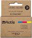 Actis Συμβατό Μελάνι Εκτυπωτή InkJet HP 652 F6V24AE 15ml Πολλαπλό (Color) 1τμχ