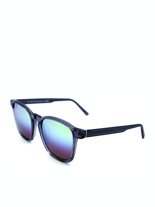 Retrosuperfuture Unico Men's Sunglasses with Blue Plastic Frame and Blue Mirror Lens