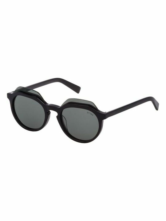 Sting Sunglasses with Black Plastic Frame and Black Lens SST197 0700