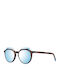 Sting Unisex Sunglasses with Brown Plastic Frame and Blue Lens SST197 9AJB