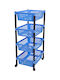 Kitchen Cart Plastic 4 Tiers Blue 30x40x81cm