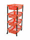 Küchenwagen Kunststoff 4 Ebenen Rote 30x40x81cm