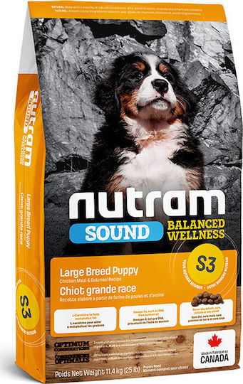 Nutram S3 Sound Balanced Wellness 11.4kg Dry Food for Large Breed Puppies with Brown rice and Chicken