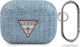 Guess Denim Triangle Silicone Case with Keychain Light Blue for Apple AirPods Pro