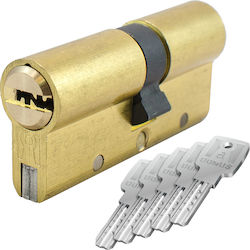 Domus Lock Cylinder Security Alfa 65mm (30-35) with 5 Keys Gold