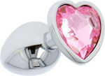 Toyz4lovers Heart Jewel Anal Plug Silver / Pink 6.5cm