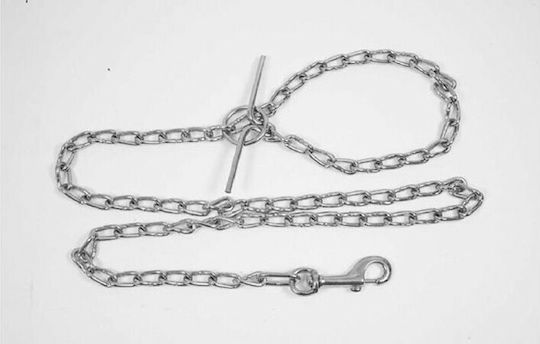 Ikaros Hundeleine/Führleine Kette Chrom-Gartenleine 4m x 4mm in Silber Farbe