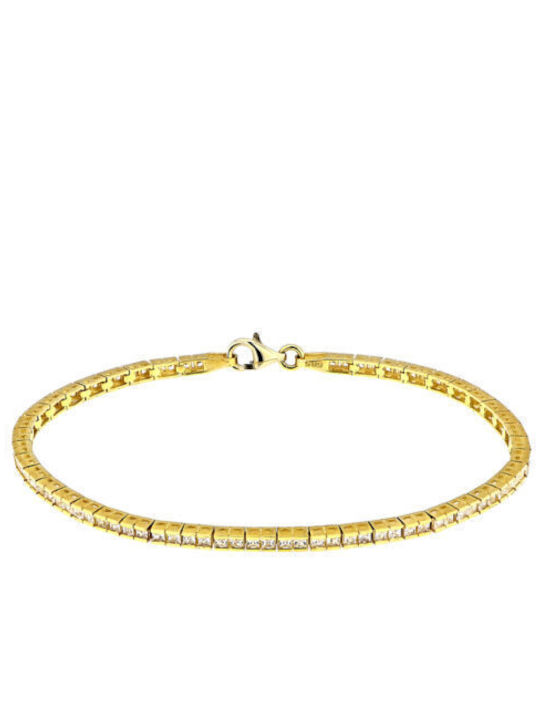 14 Carat Gold Bracelet with Zircon Stones BR00129 (Women's)