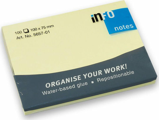 Exas Paper Sticky Note Pads 100 Sheets Yellow 10x7.5pcs